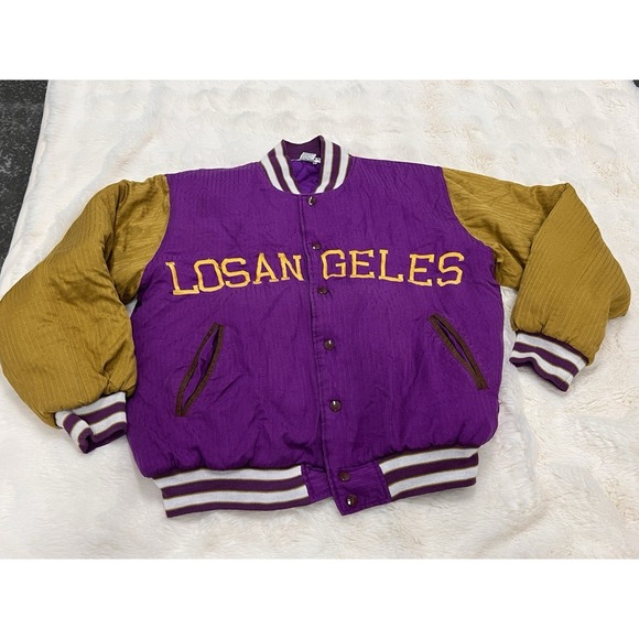 hardwood classics Jackets & Blazers - VINTAGE Los Angeles Lakers  Womens Medium Eurosilk Varsity Style
